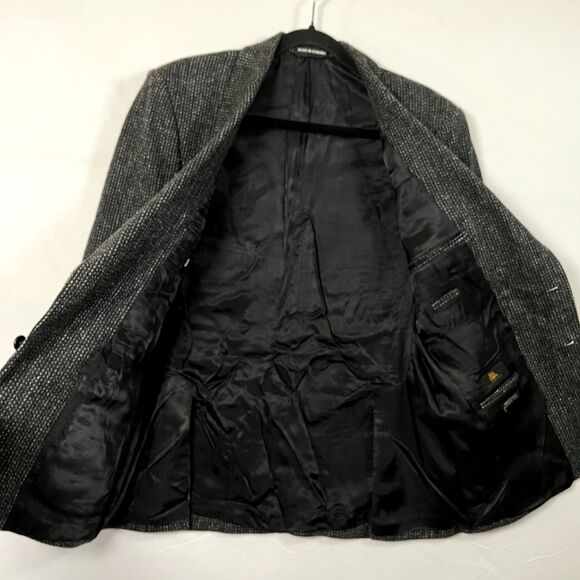 Paco Rabanne Mens 100% Wool Tweed 42R Gray Sport Coat Blazer Jacket Structured - Picture 3 of 13